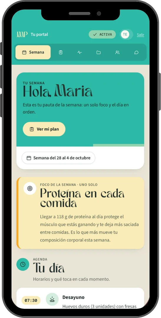 El portal de pacientes en un teléfono